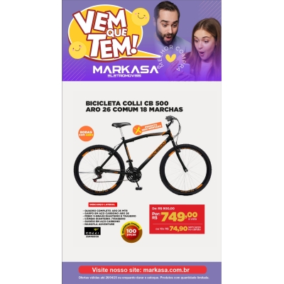 Bicicleta CB 500 Aro 26 18 marchas - Colli