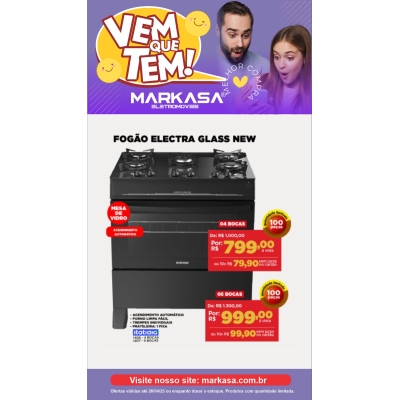 Fogão Electra Glass New