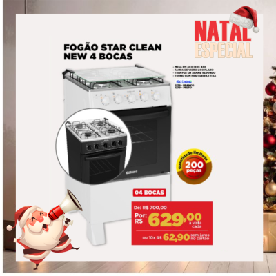 Fogão Star Clean New 4 Bocas