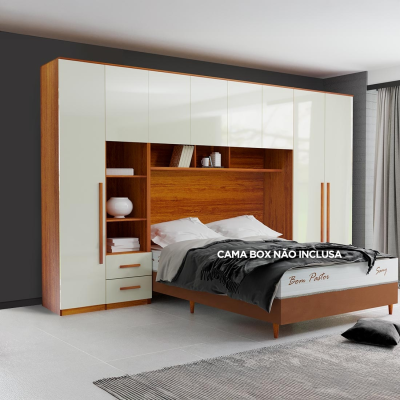Guarda Roupa Casal Modulado 4 Peças Tivoli 100% MDF com criado | Bom Pastor