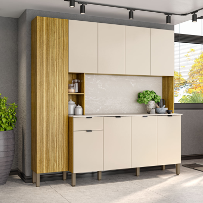 Cozinha Pulse 9 Portas com corrediças Telescópicas - Kits Paraná (FR/VA/RI)