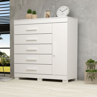Cômoda Alissa, com Sapateira, 5 gavetas, estrutura em 100% MDF - ACP