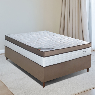 Conjunto Box Astro Casal 138cm, com Molas ensacadas - Bom Pastor