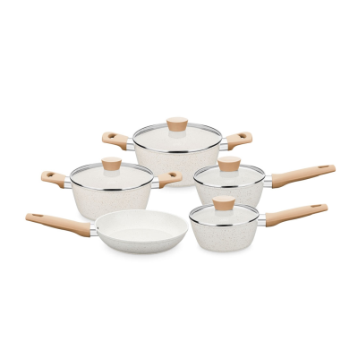 Conjunto de Panelas 5 Peças Carmela Vanilla Antiaderente com revestimento cerâmico - MTA
