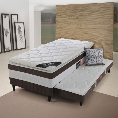 Cama Box Solteiro Ouro com Cama auxiliar - Design - colchões