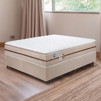  Conjunto Box Casal 138cm Fit45, Ortopédico - Sonos