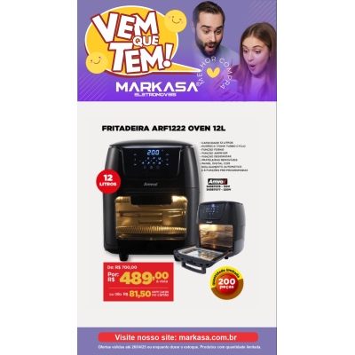 Fritadeira Amvox 12 Litros ARF 1222 Oven