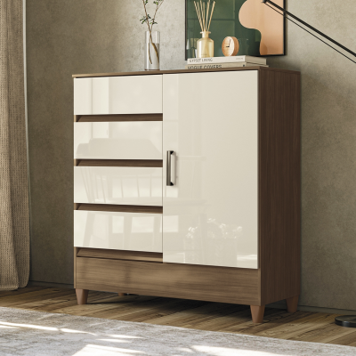 Cômoda Fit 4 Gavetas , 1 Porta | Santos Andirá