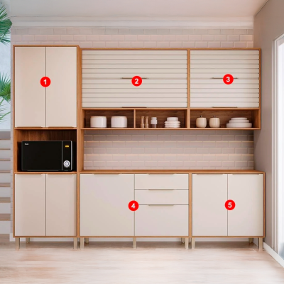 Cozinha Esplêndida 5 módulos, 100% MDF | MGM Móveis